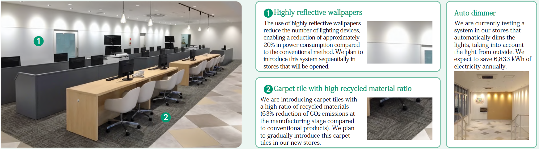 Creating stores with consideration for environmental impact